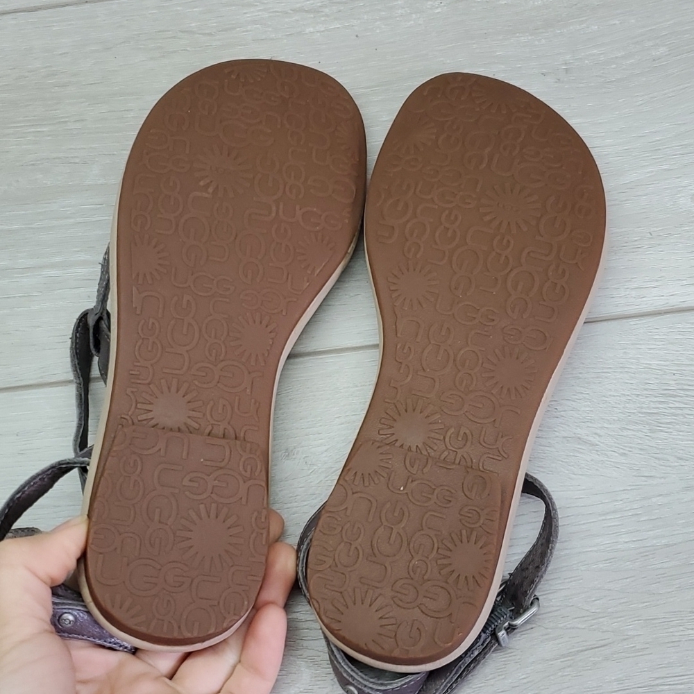Ugg Women Ankle Leather T Strap Comfort Sandals shoes sz 6 - Picture 9 of 11